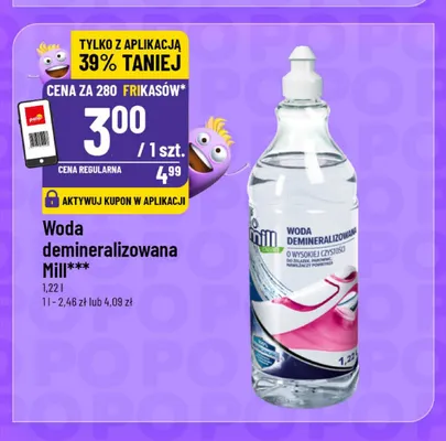 Woda demineralizowana Mill promocja w POLOmarket