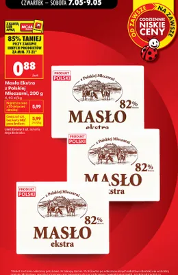 Masło Ekstra z Polskiej Mleczarni 82% tłuszczu promocja w Biedronka