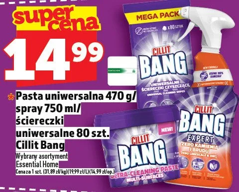 Pasta uniwersalna 470g/spray 750ml/ściereczki uniwersalne 80 szt. promocja w TOPAZ