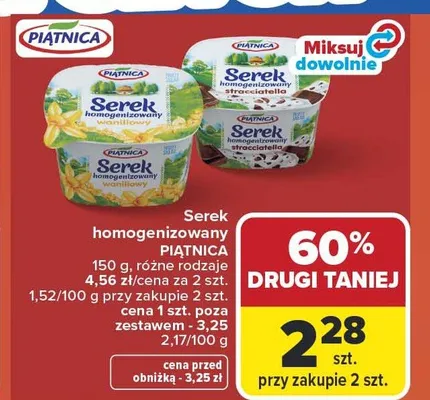 Serek homogenizowany Piątnica promocja w Carrefour