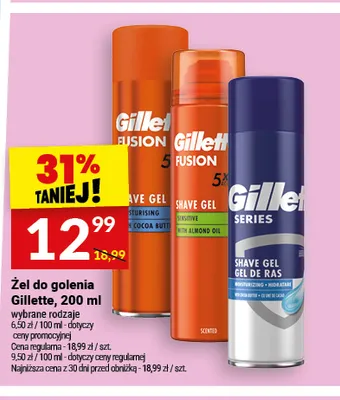 Żel do golenia Gillette Fusion Cocoa Butter promocja w Twój Market