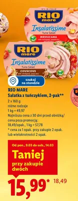 Sałatka z tuńczykiem 2-pak, różne rodzaje promocja w Lidl