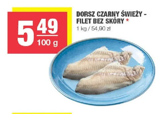 Filet z dorsza czarnego bez skóry świeży promocja w SPAR