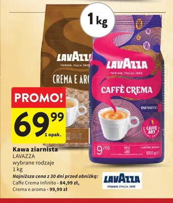 Kawa ziarnista Lavazza Caffè Crema Infinito promocja w Intermarche