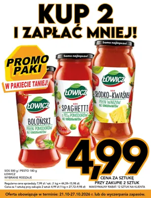 Sos spaghetti Łowicz promocja w Kupiec