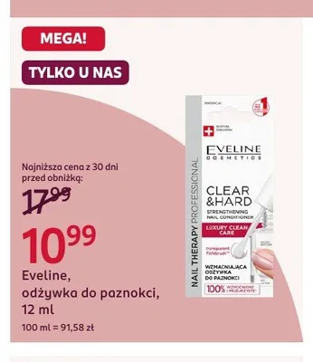 Odżywka do paznokci Eveline Clear & Hard promocja w Rossmann