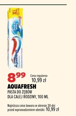 Pasta do zębów Aquafresh dla całej rodziny promocja w Drogerie Natura
