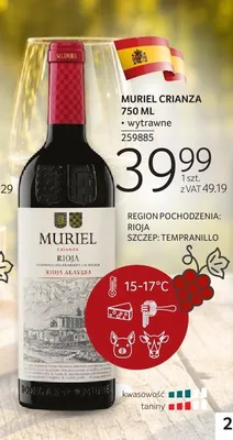 Wino czerwone Muriel Crianza promocja w Selgros