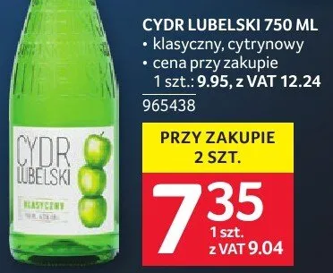 Wino Cydr Lubelski 750 ml promocja w Selgros