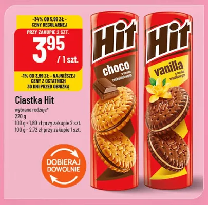 Ciastka Hit choco promocja w POLOmarket