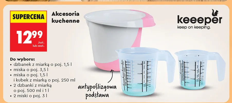 Miska 3 l 2-pak Keeeper promocja w Biedronka