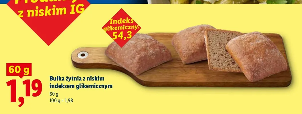 Bułka żytnia z niskim indeksem glikemicznym promocja w Lidl