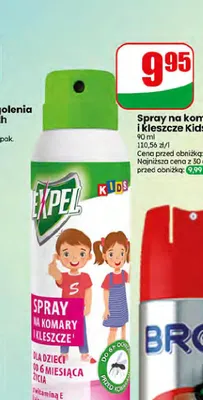 Spray na komary i kleszcze Expel Kids promocja w Dino