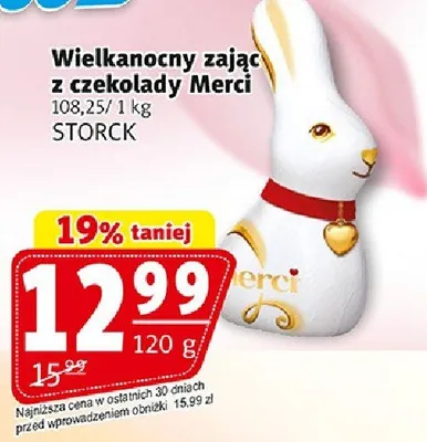 Wielkanocny zając z czekolady Merci promocja w Prim Market