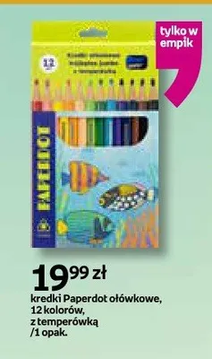 Kredki ołówkowe Paperdot 12 kolorów z temperówką promocja w Empik