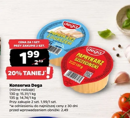 Paprykarz z dorszem Dega promocja w Netto