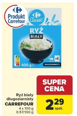 Ryż biały długoziarnisty Carrefour Classic promocja w Carrefour Market