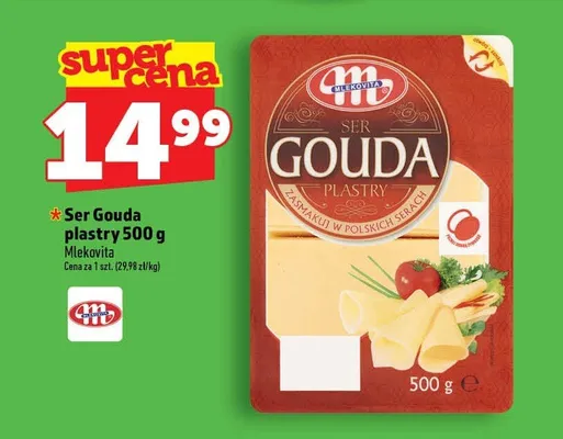 Ser Gouda plastry Mlekovita promocja w TOPAZ