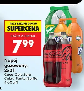 Napój gazowany Fanta 2x2 l promocja w Biedronka
