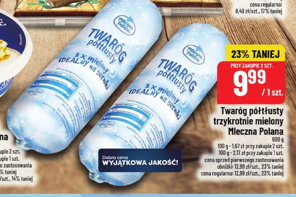 Twaróg półtłusty trzykrotnie mielony Mleczna Polana promocja w POLOmarket
