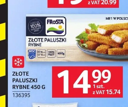 Złote paluszki rybne Frosta promocja w Selgros