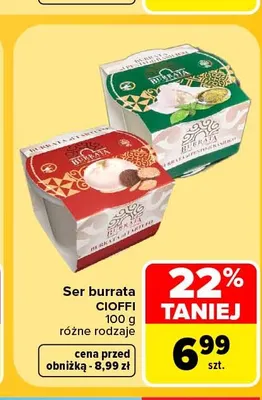 Ser burrata Cioffi promocja w Carrefour Market