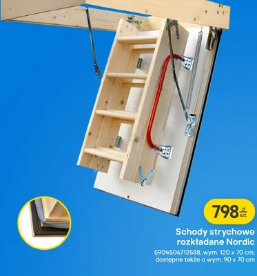 Schody strychowe rozkładane Nordic promocja w Castorama