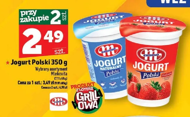 Jogurt Polski truskawkowy Mlekovita promocja w TOPAZ