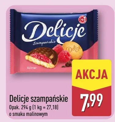 Delicje szampańskie o smaku malinowym promocja w Aldi