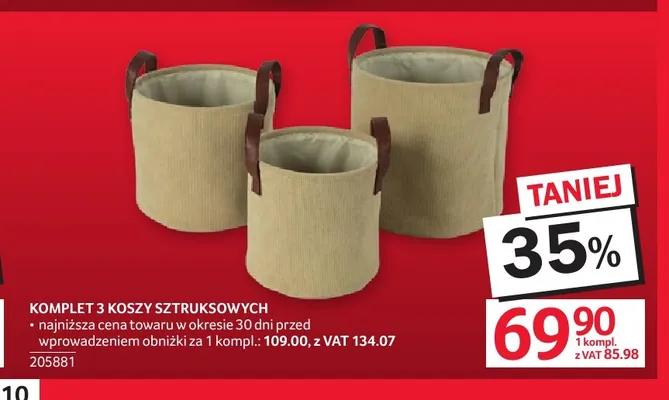 Komplet 3 koszy sztruksowych promocja w Selgros