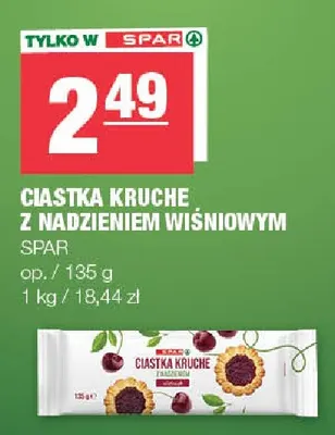 Ciastka kruche z nadzieniem wiśniowym SPAR promocja w SPAR