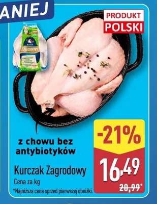 Kurczak Zagrodowy z chowu bez antybiotyków promocja w Aldi