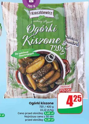 Ogórki kiszone promocja w Dino