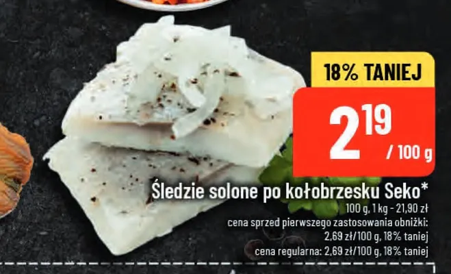 Śledzie solone po kołobrzesku Seko promocja w POLOmarket