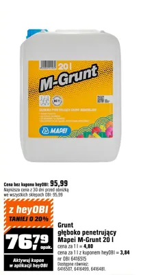 Grunt głęboko penetrujący Mapei M-Grunt promocja w OBI