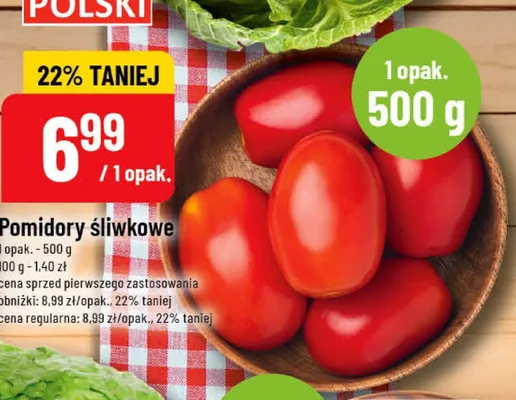 Pomidory śliwkowe promocja w POLOmarket