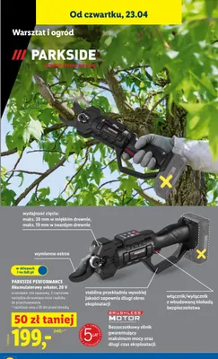 Akumulatorowy sekator 20 V promocja w Lidl