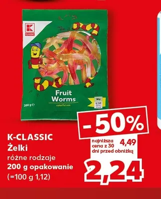 Żelki Fruit Worms K-Classic promocja w Kaufland
