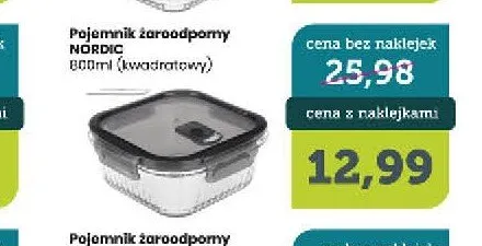 Pojemnik żaroodporny Ravi Decor Nordic 800 ml kwadratowy promocja w TOPAZ