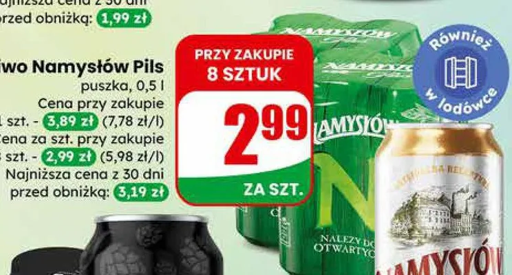 Piwo Pils puszka promocja w Dino