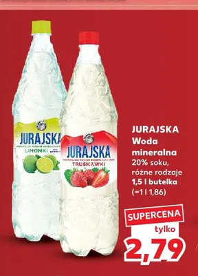 Woda mineralna 20% soku Jurajska truskawka promocja w Kaufland