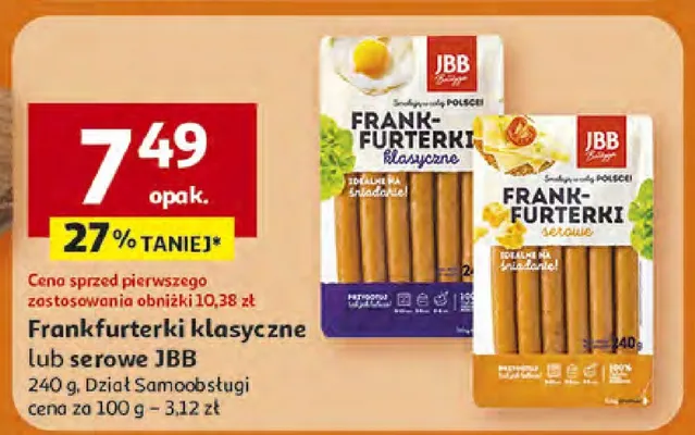 Frankfurterki klasyczne lub serowe Dział Samoobsługi promocja w Auchan