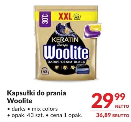 Kapsułki do prania Woolite darks mix colors promocja w Makro