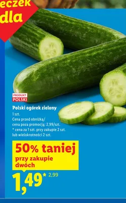Ogórek zielony polski promocja w Lidl