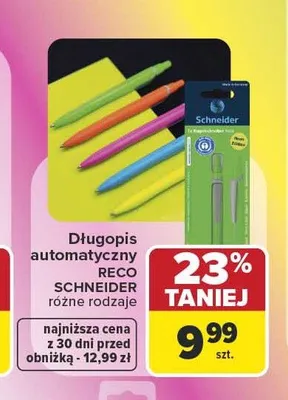Długopis automatyczny Reco Schneider promocja w Carrefour