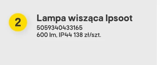 Lampa wisząca Ipsoot promocja w Castorama