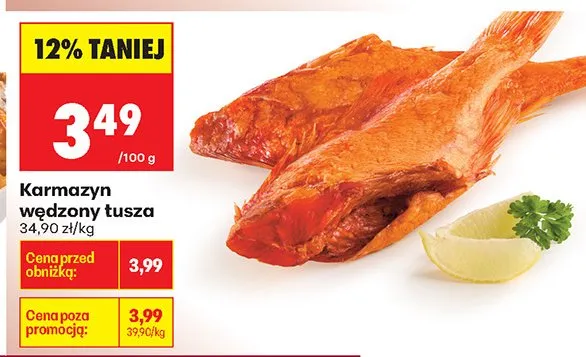 Karmazyn wędzony łusza promocja w Biedronka