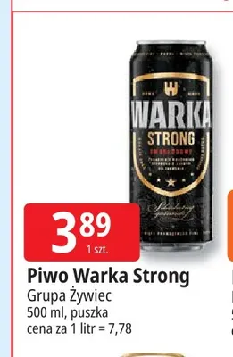 Piwo Warka Strong promocja w Leclerc