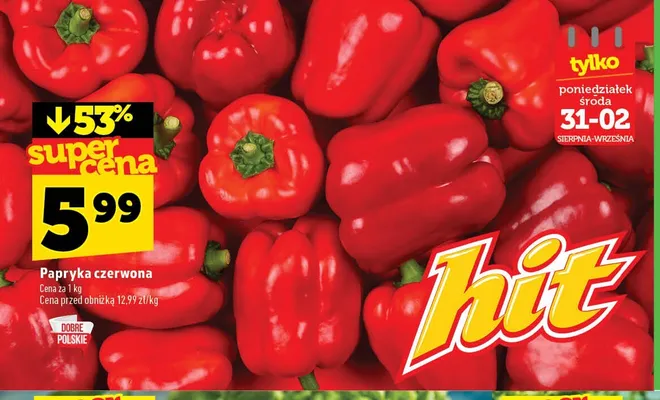 Papryka czerwona polska promocja w TOPAZ
