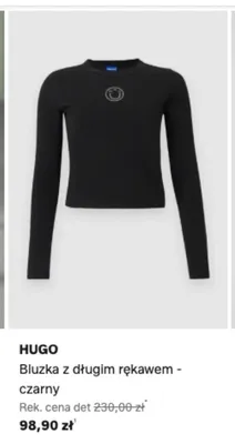 Bluzka z długim rękawem HUGO czarny promocja w Lounge by Zalando